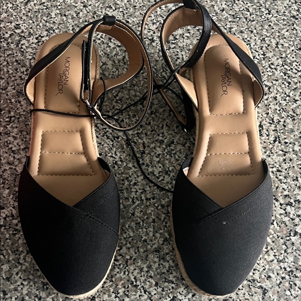 Morgan Taylor Black Espadrille Sandals